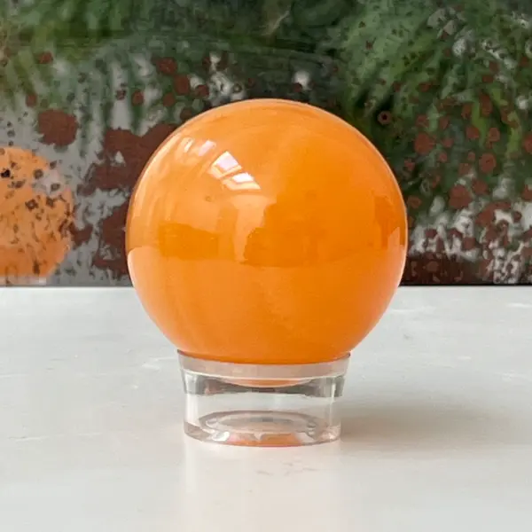 Sfera calcit portocaliu zebra model 3