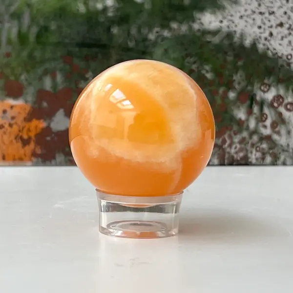 Sfera calcit portocaliu zebra | Model 8