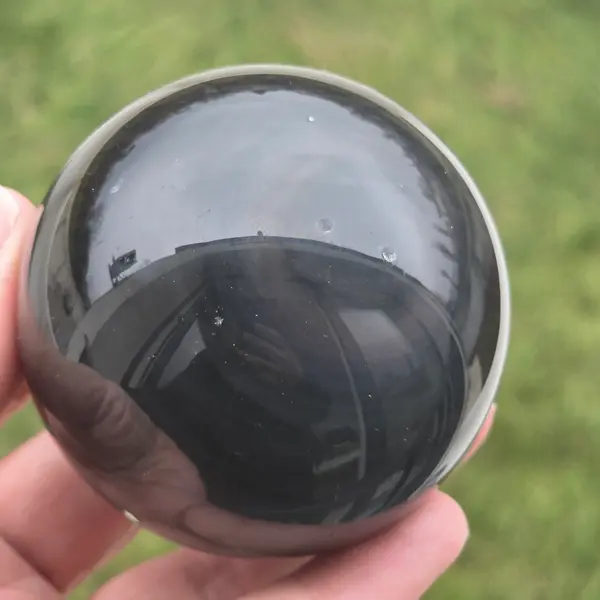 Sfera obsidian curcubeu | Model 2