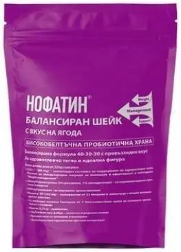 Shake echilibrat Nofatin, căpșuni, 1000 g, Vitagold