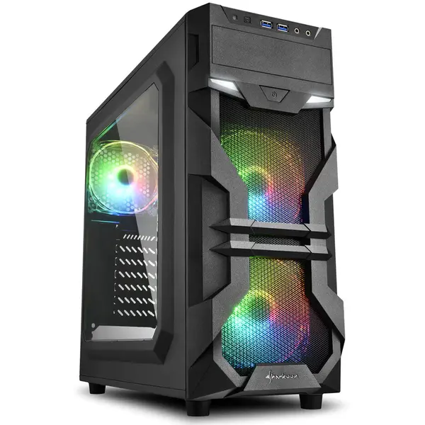 Sharkoon Carcasa Sharkoon VG7-W RGB, Mid-Tower, fara sursa, ATX, Black