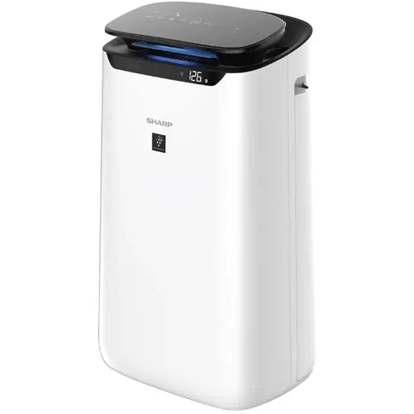 Sharp Purificator aer Sharp Ioni Plasmacluster J60EUW Tip filtru: HEPA 360 , ionizare Functii: indicator nivel poluare , nivel umiditate , lipsa apa in rezervor , mod noapte , ion shower , prefiltru cu auto curatare Admisie aer: part