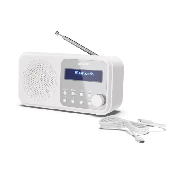 Sharp Radio digital portabil Sharp DR-P420, Bluetooth, USB, alb, FM