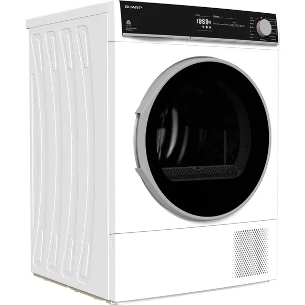 Sharp Uscator cu pompa de caldura (condensare) Sharp KD-NHH8S8GW3-DE, 8 kg, 15 programe de uscare, eficienta energetica A+++, Alb