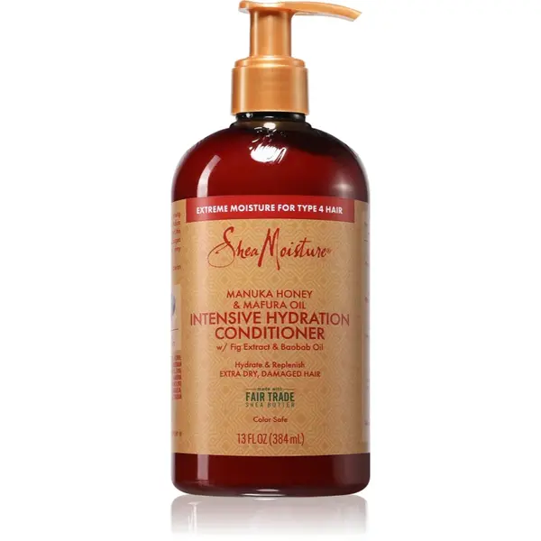 Shea Moisture Manuka Honey & Mafura Oil balsam hidratant pentru păr uscat și deteriorat 384 ml