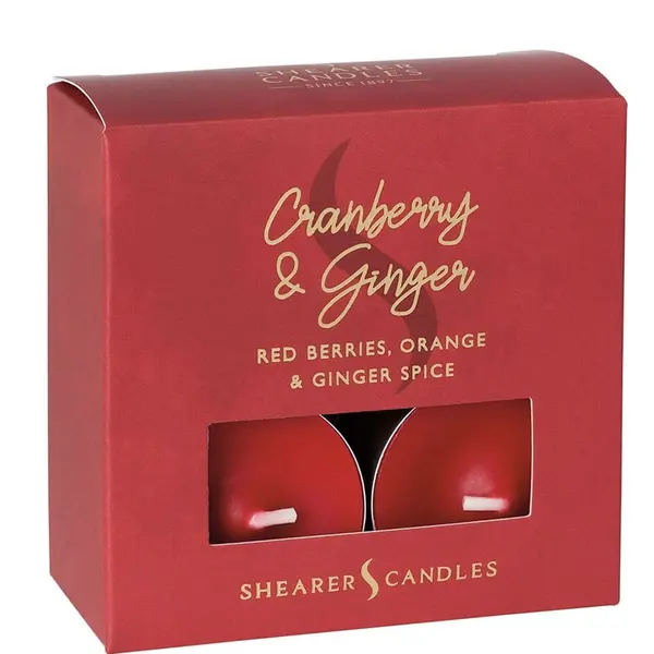 Shearer Candles Cranberry and Ginger Scented Tea Lights Pack of 8