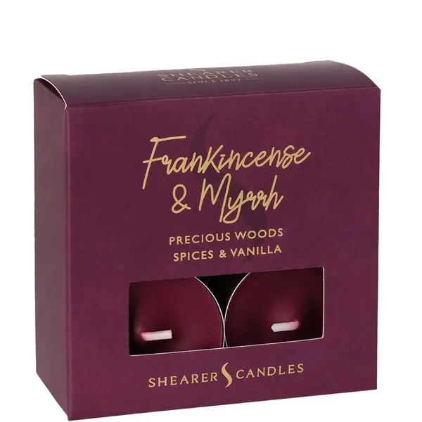 Shearer Candles Frankincense and Myrrh Scented Tea Lights Pack of 8