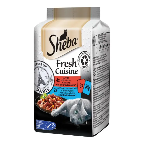 Sheba Minipouch Selectii De Vita/Peste 6X50 G