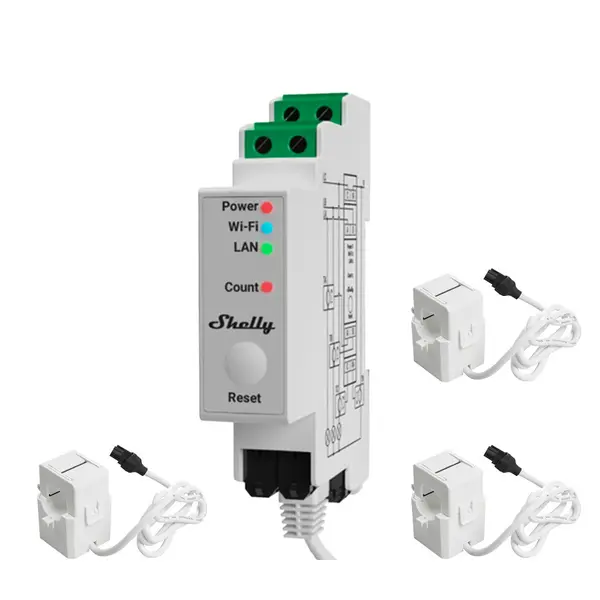 shelly pro 3em profesional releu wifi 3 canale si control contactor