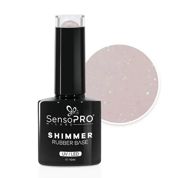Shimmer Rubber Base SensoPRO Milano - #27 Milk Coffee, 10ml