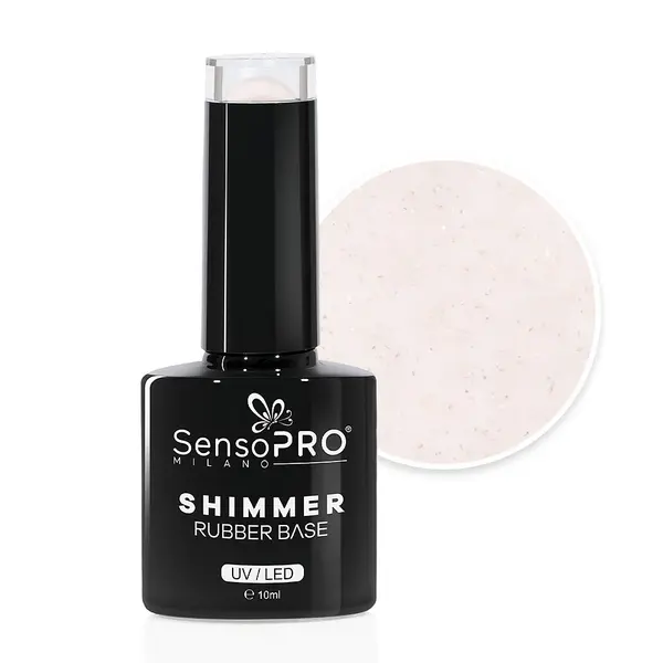 Shimmer Rubber Base SensoPRO Milano - #32 Fabulous Nude, 10ml