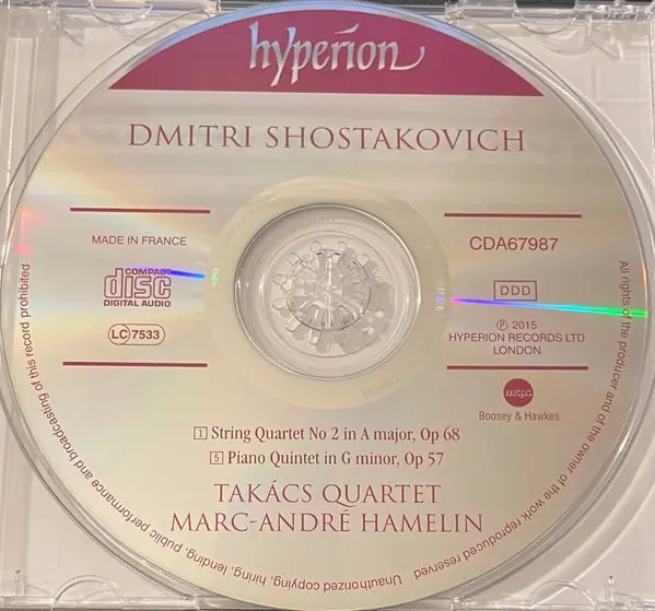 Shostakovich: Piano Quintet & String Quartet No 2 | Takacs Quartet, Marc-Andre Hamelin