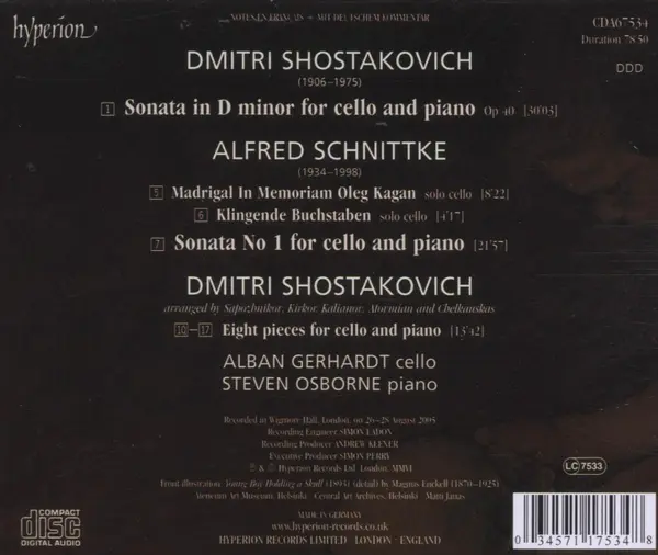 Shostakovich & Schnittke: Cello Sonatas | Alban Gerhardt, Steven Osborne