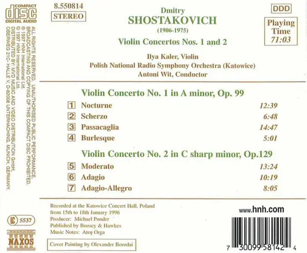 Shostakovich: Violin Concertos Nos. 1 and 2 | Dmitri Shostakovich, Ilya Kaler