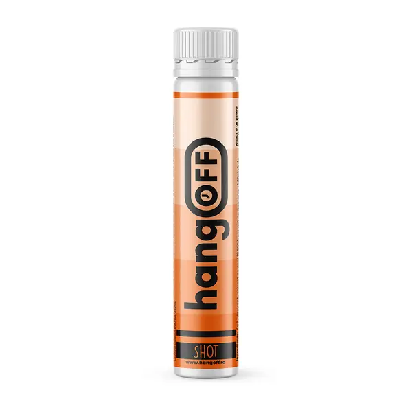 Shot cu vitamine electroliti cafeina si extracte din plante naturale, 25ml, HangOff