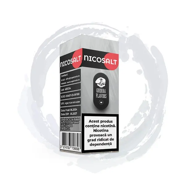 Shot Nicotina NicoSALT Guerra Flavors 10ml - 20mg - 50VG-50PG