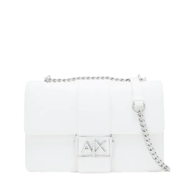Shoulder bag with logo white