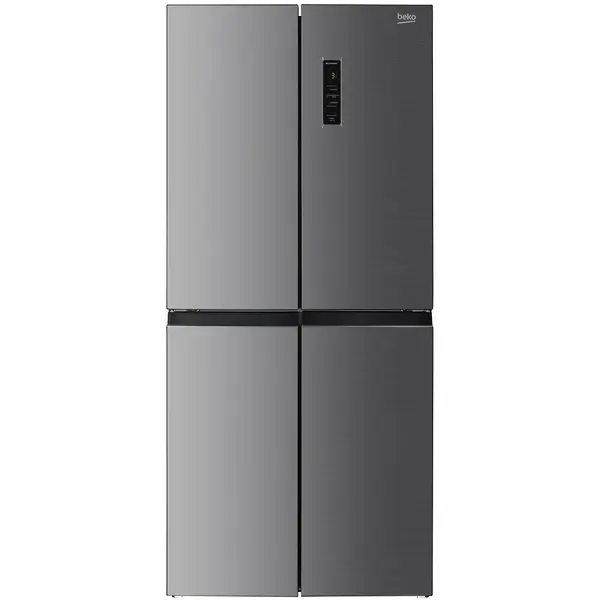 Side by side Beko GNO46623XPN, No Frost, 466 L, 180 H, ProSmart Inverter, HarvestFresh, Display touch control, XXL Bottle holder, Inox Look, Clasa D