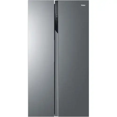Side by side Haier HSR3918ENPG, 528 L, Total No Frost, Multi air flow, Motor Inverter, Display LED, Super Cooling, Super Freezing, Clasa E, H 177 cm (Argintiu)
