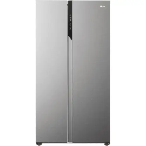 Side by side Haier HSR5918DNMP, 528 l, Total No Frost, Multi air flow, Clasa D, SuperCooling, SuperFreezing, Holidays, H 177 cm (Inox)