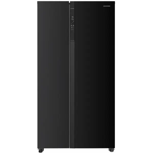 Side by side Heinner HSBS-HM532NFBKE++, Full No frost, 532 l, Functie Eco, Display Touch, Negru, Clasa E