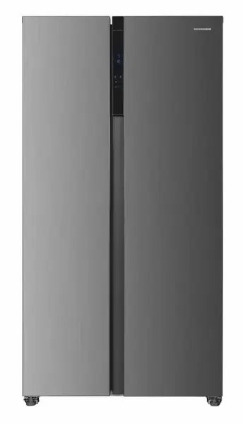 Side-By-Side HEINNER HSBS-HM532NFINVXD, 532 l, Clasa D, Full No Frost, Display LED Touch, Lumina LED, Super racire, Super congelare, H 177 cm (Inox)