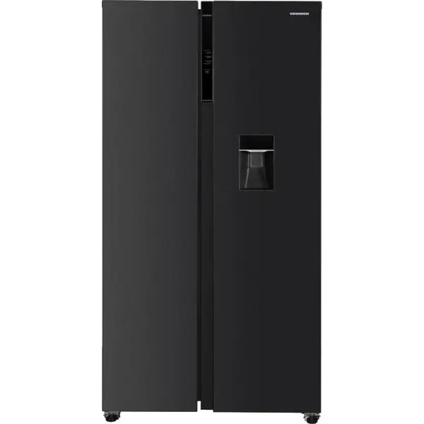 Side by side Heinner HSBS-HM592NFDXWDE++, Total No Frost, 592 l, Functie Smart, Dozator de apa, Inox, Clasa E