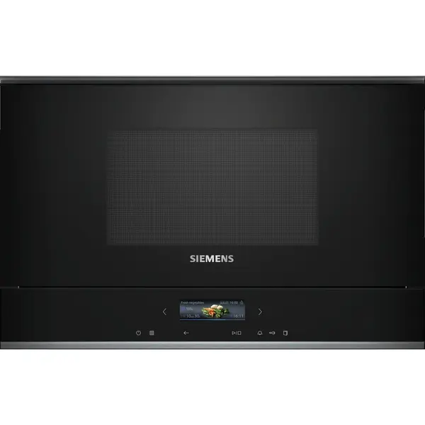 SIEMENS Cuptor cu microunde incorporat Siemens iQ700 BE732R1B1, 21 L, 900 W, Negru