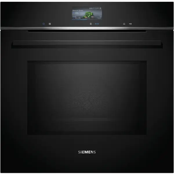 SIEMENS Cuptor electric incorporabil Siemens IQ700 HM776GKB1, Functie de microunde, Autocuratare pirolitica, HomeConnect, cookControl Pro, Convectie 4D, 67 L, 60cm, Negru+Inox