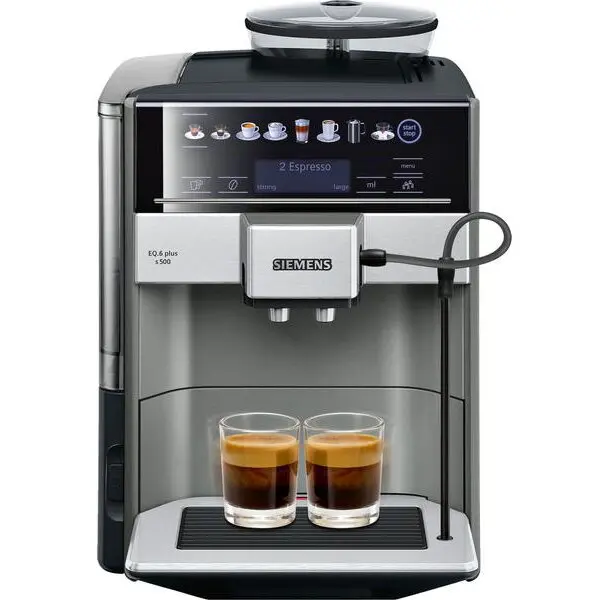 SIEMENS Espressor Automat Siemens EQ.6 TE658209RW, 1500 W, Cappuccino, Americano, Ristretto, Latte, 19 Bar, Touch, 1.7 L, Negru