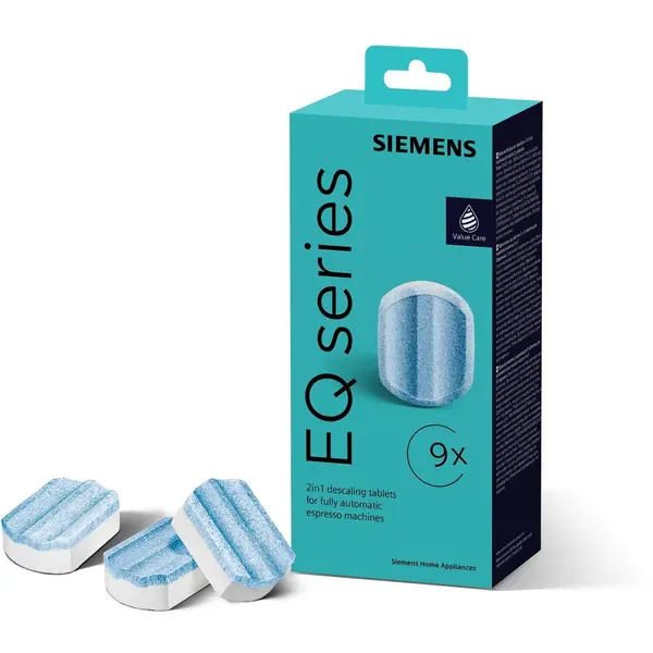 SIEMENS Set intretinere SIEMENS by IBEDA-CHEMIE Multipack Value Care Seria EQ TZ80032A - 00312440,, 9 tablete decalcifiere, Actiune 2in1 (indepartare calcar, protectie impotriva coroziunii)