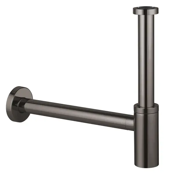 Sifon estetic lavoar 28912A00, waste trap basin 1 1/4, ornament glisant, surub pt curatare, Hard graphite