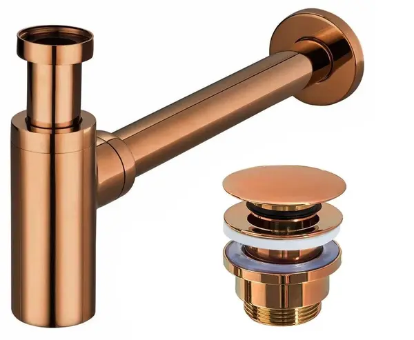 Sifon lavoar universal Copper + dop tip Click-Clack
