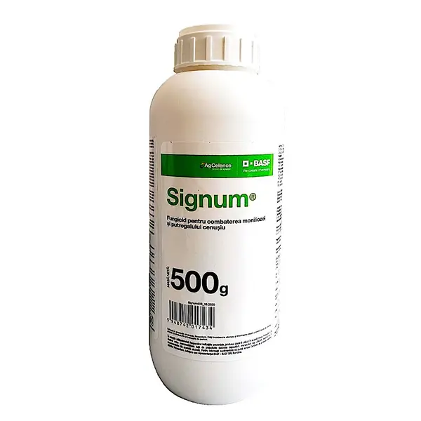 Signum 500 gr, fungicid sistemic, BASF, putregai brun si mumificarea fructelor (cais, piersic, cires, visin, prun), putregai cenusiu si fainare (tomate), alternarioza (morcov, varza), putregai cenusiu (varza, ardei, vinete, praz, capsun) - Default Title