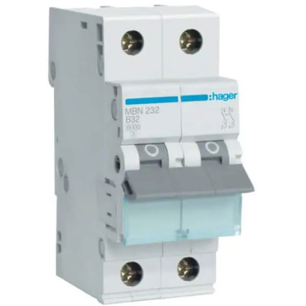 Siguranta automata 2P 32A 6kA curba B Hager MBN232