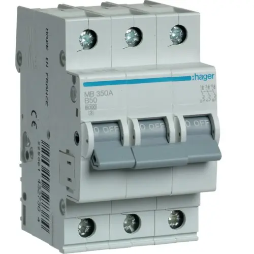 Siguranta automata 3P 50A 6kA curba B Hager MB350A