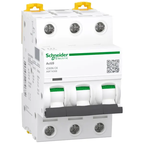 Siguranta automata Acti9 Ic60N 3P, 6A, curba C Schneider A9F74306