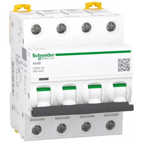 Siguranta automata Acti9 Ic60N 4P, 6A, curba C Schneider A9F74406