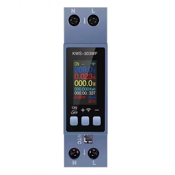 Siguranta inteligenta Sinotimer, wifi, tuya, tensiune/curent/putere/kwh/pf/hz/multifunctional, 0,96 inch dd