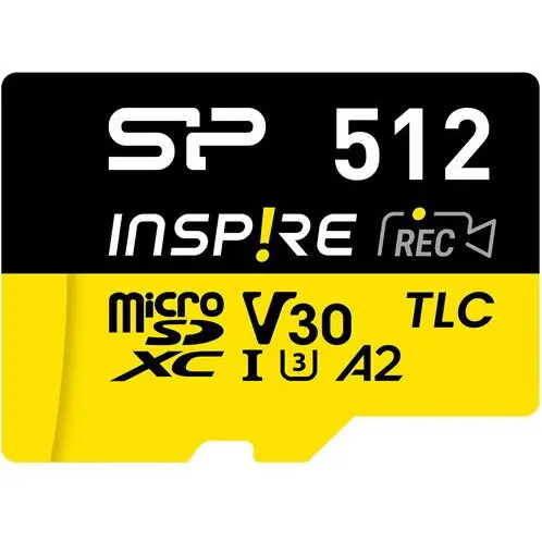 Silicon power Card de Memorie Silicon Power Inspire 512GB, CL10, V30, A2, Adaptor SD