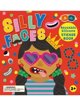 Silicone Sticker Book - Silly Faces, Hardback/***