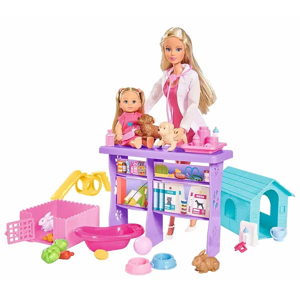 SIMBA Set de Joaca Papusa Steffi Love si Lumea Animalelor, 35 Piese