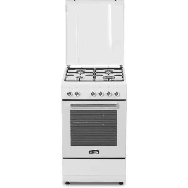 Simfer Simfer 5405SERBB Cooker, Gas hob, Electric oven, Width 50 cm, Mechanical control, White