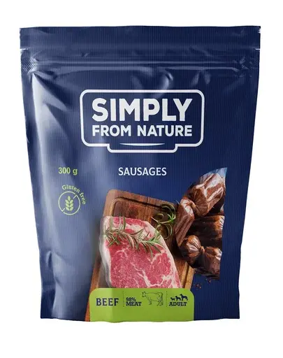 SIMPLY FROM NATURE Carnaciori cu vita pentru caini 300 g