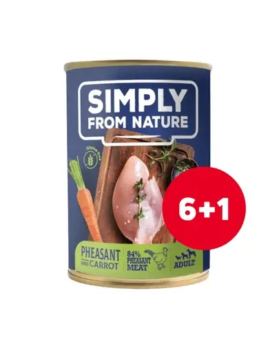 SIMPLY FROM NATURE fazan si morcovi set hrana caini 6 x 400 g + 1 GRATIS
