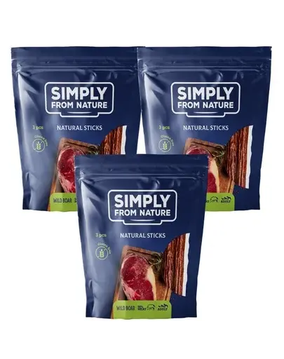 SIMPLY FROM NATURE Nature Sticks recompense pentru caini, cu mistret 3 x 3 buc