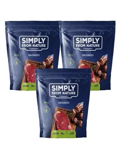 SIMPLY FROM NATURE Recompense carnaciori pentru caini, cu carne de caprioara 3x300 g