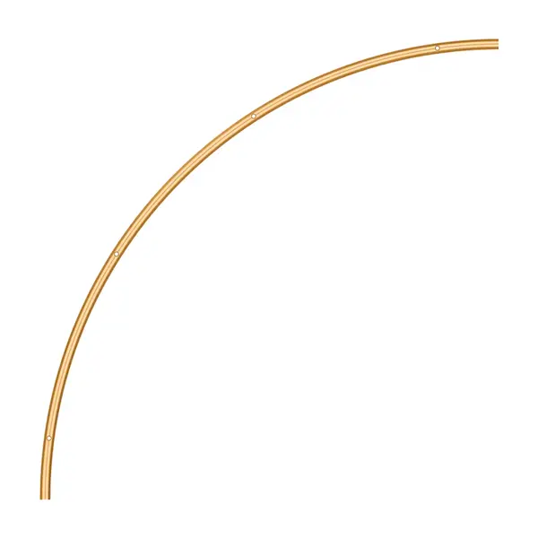 Sina magnetica curba ULTRA SLIM 6MM ANTIQUE BRASS - Ø 90cm