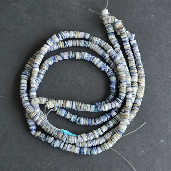 Sirag margele pietre semipretioase discuri LAPIS LAZULI | Model 2