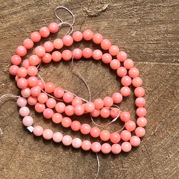 Sirag margele pietre semipretioase sfere CORAL ROZ